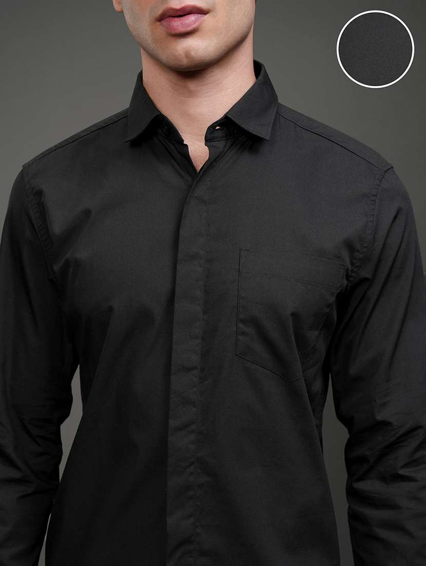men solid long sleeve regular fit casual shirt - 22462647 -  Standard Image - 1