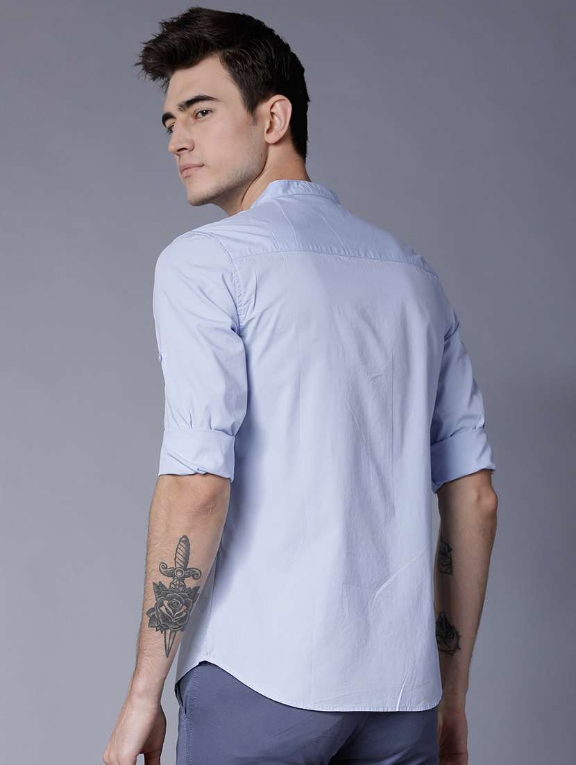 men solid long sleeve regular fit casual shirt - 22462648 -  Standard Image - 4