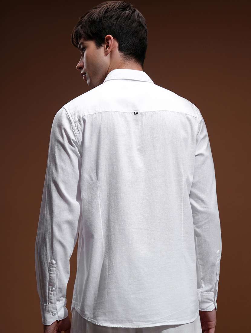 men solid long sleeve regular fit casual shirt - 22462649 -  Standard Image - 4