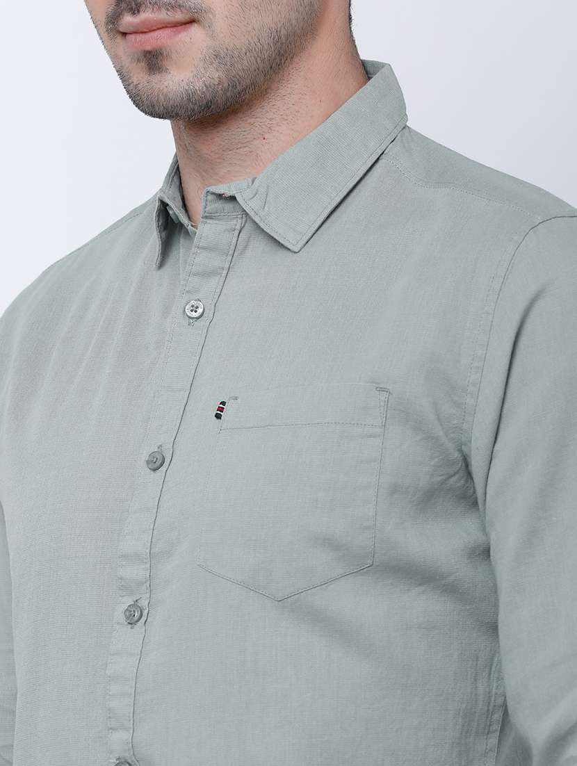 men solid long sleeve regular fit casual shirt - 22462650 -  Standard Image - 1