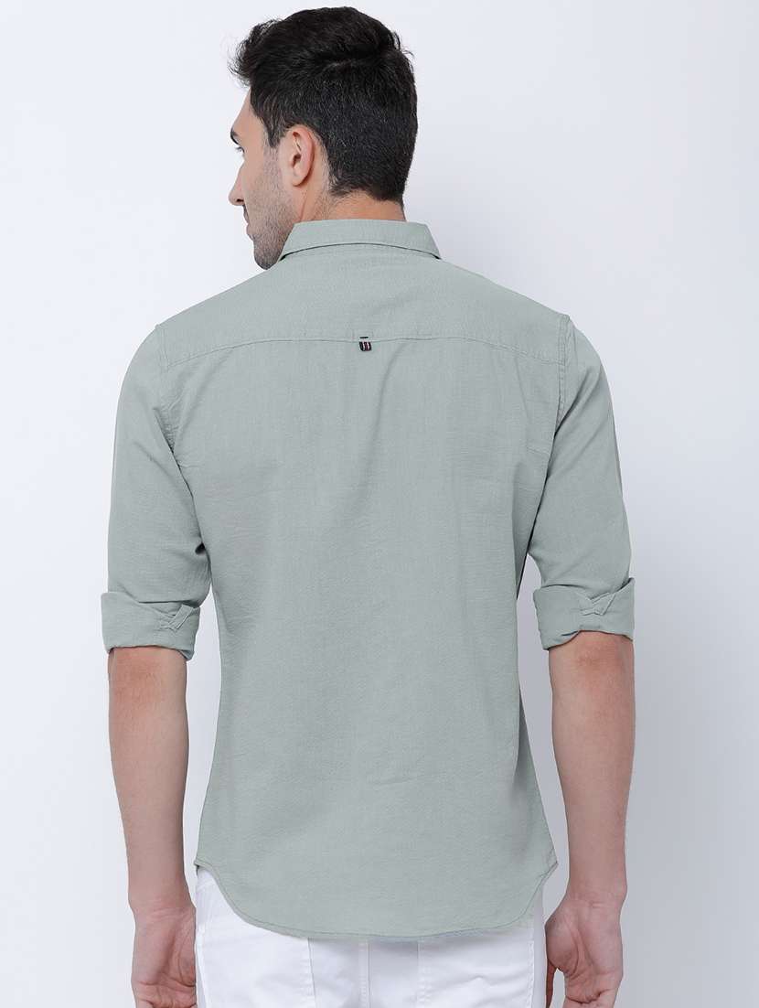 men solid long sleeve regular fit casual shirt - 22462650 -  Standard Image - 4