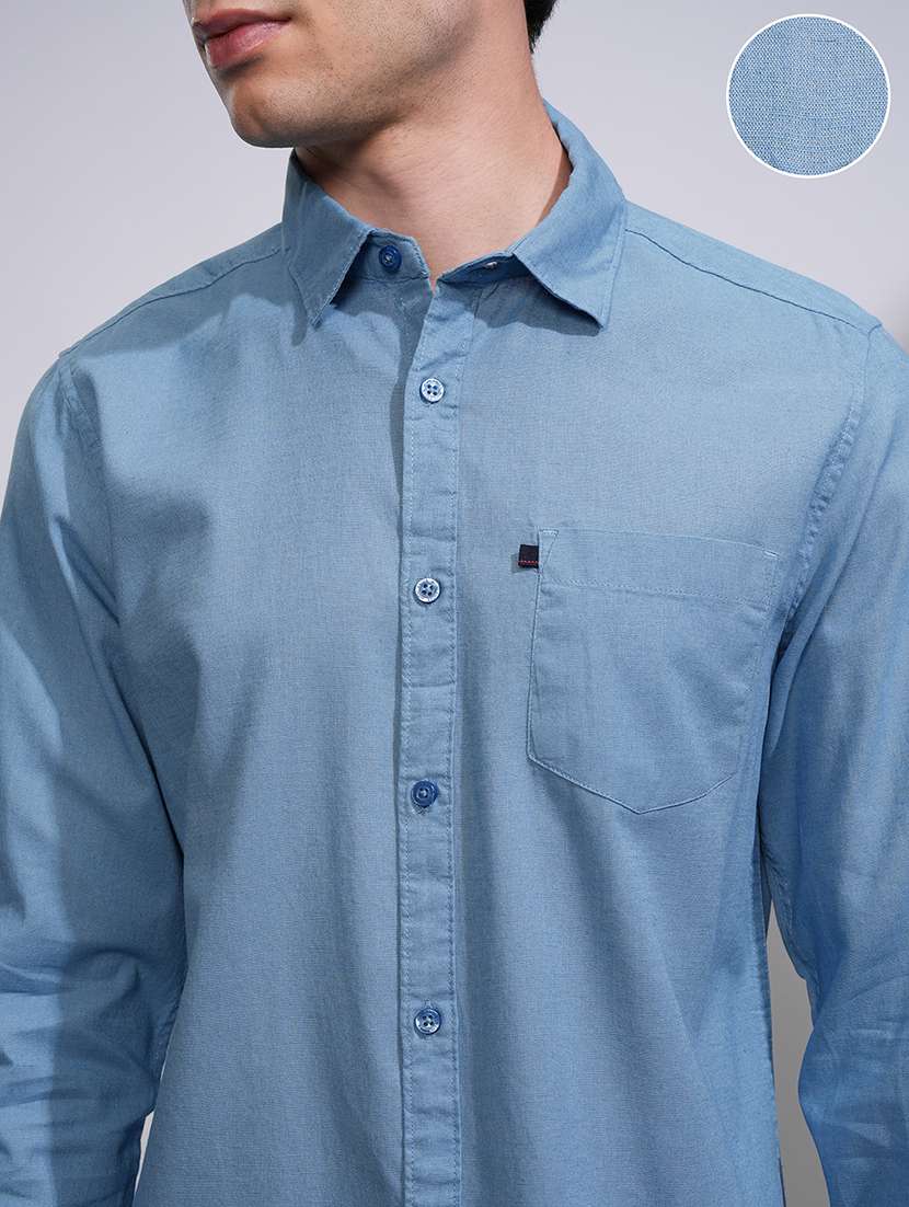 men solid long sleeve regular fit casual shirt - 22462651 -  Standard Image - 1