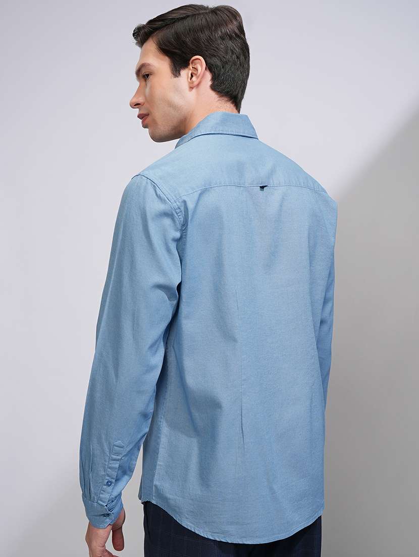 men solid long sleeve regular fit casual shirt - 22462651 -  Standard Image - 4