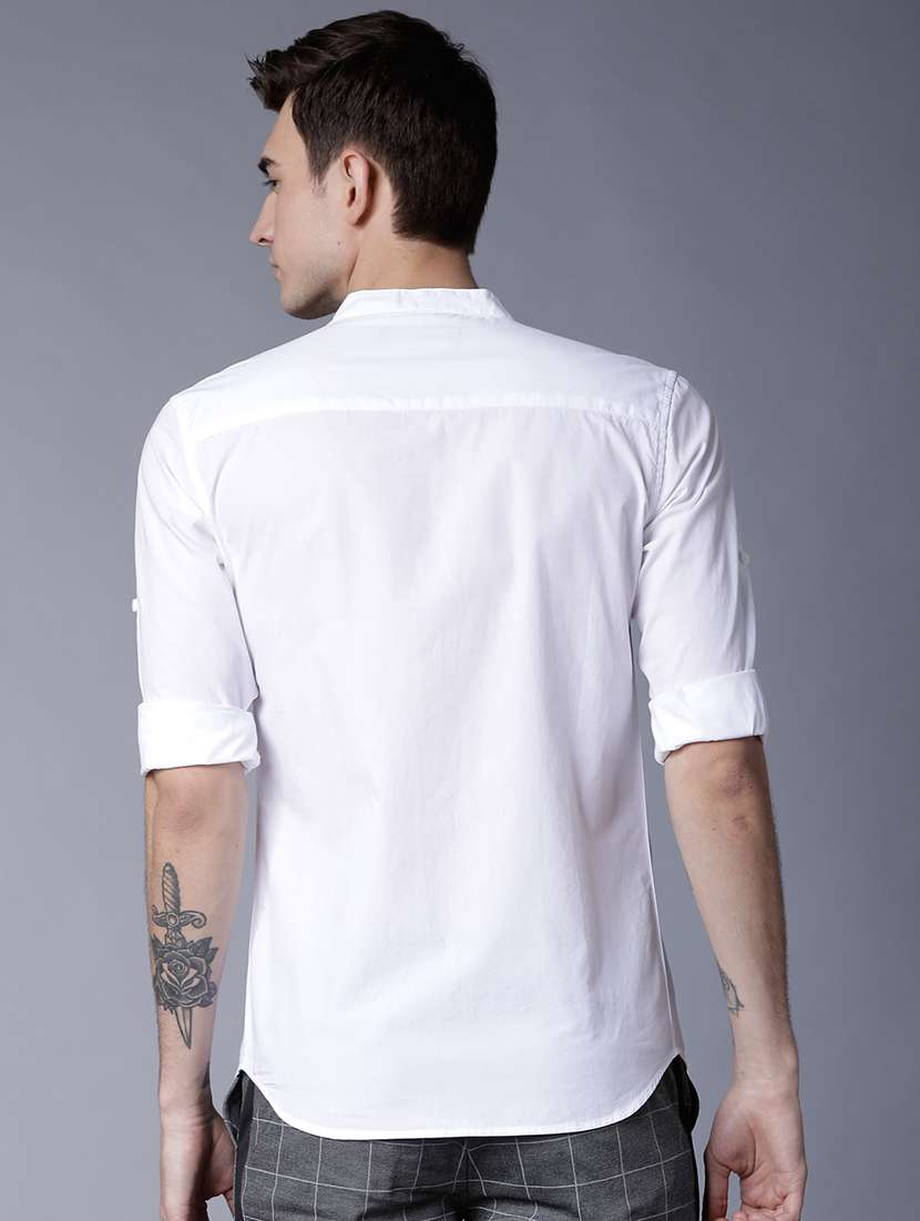 men solid long sleeve regular fit casual shirt - 22462652 -  Standard Image - 4