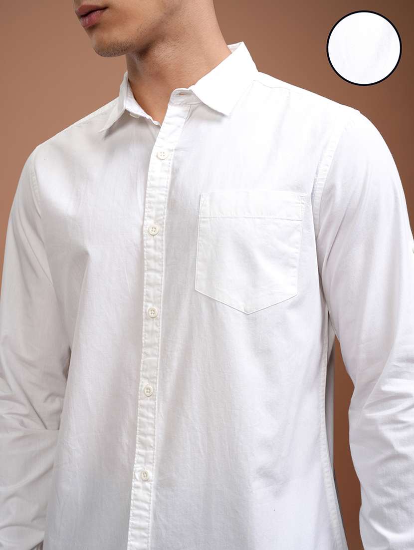 men solid long sleeve regular fit casual shirt - 22462653 -  Standard Image - 1