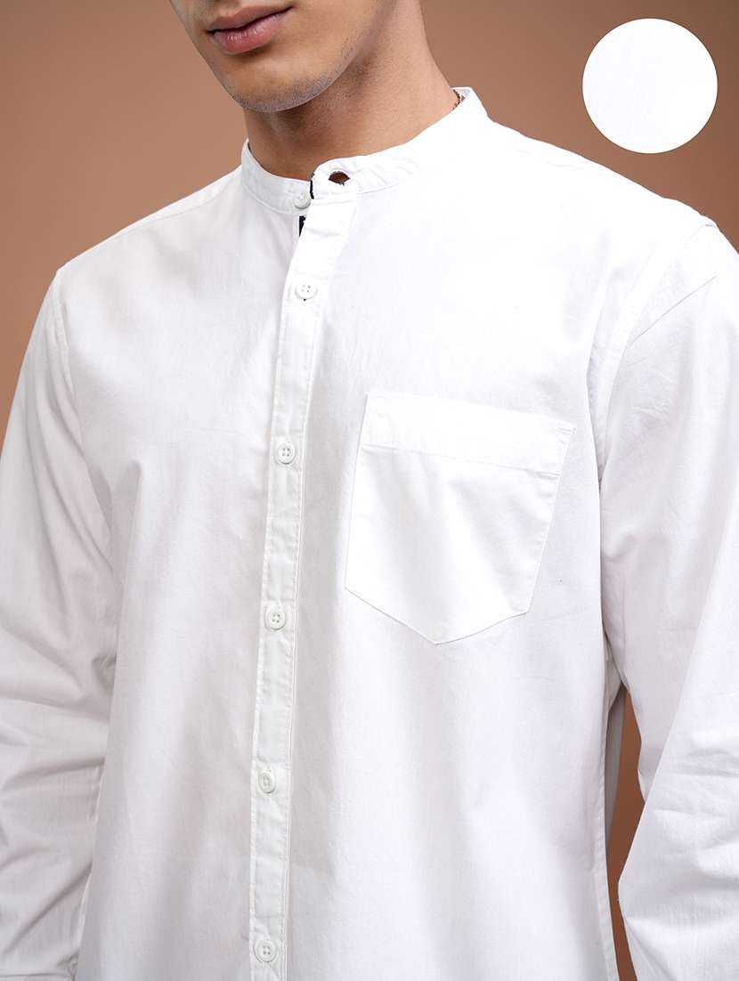 men solid long sleeve regular fit casual shirt - 22462654 -  Standard Image - 1