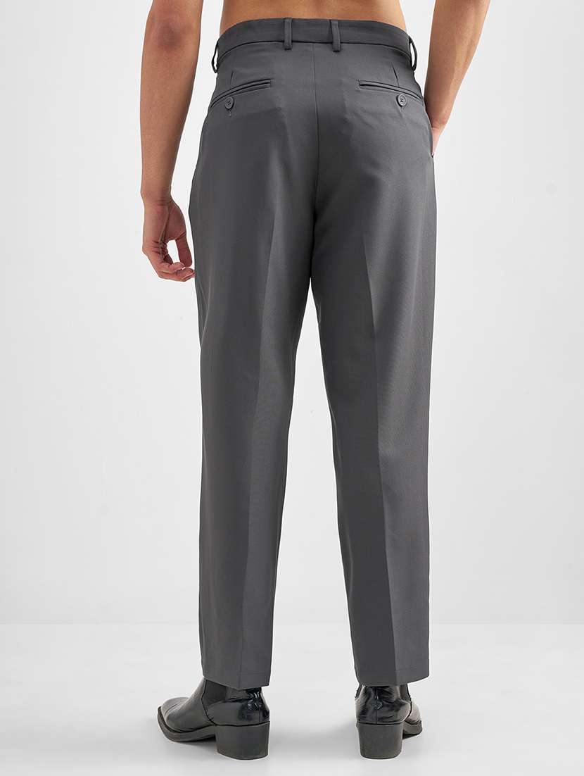 men solid mid rise pleated casual trouser - 22462668 -  Standard Image - 4