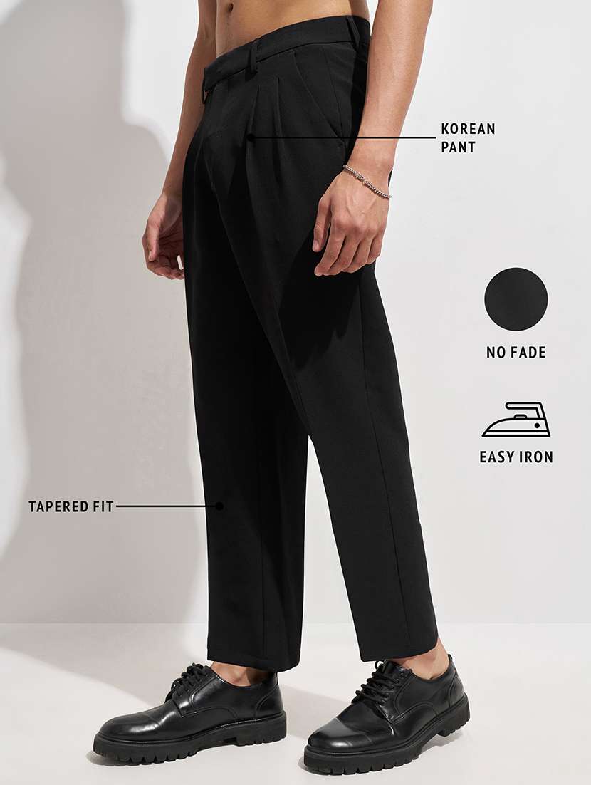 men solid mid rise pleated casual trouser - 22462669 -  Standard Image - 4