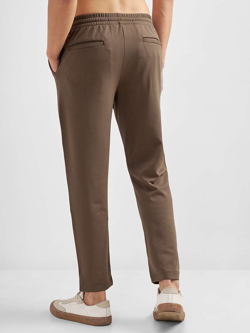 men solid mid rise flat front casual trouser - 22462672 -  Standard Image - 4