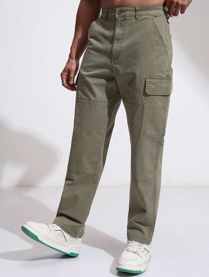 men cotton pleated casual trouser - 22462695 -  Standard Image - 1