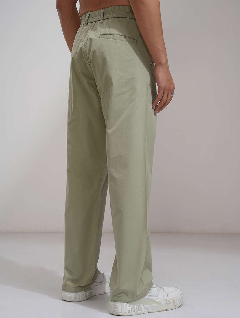 men brown cotton pleated casual trouser - 22462702 -  Standard Image - 4