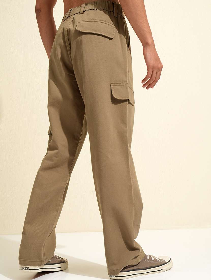 men green cotton cargo trousers casual wear - 22462722 -  Standard Image - 4