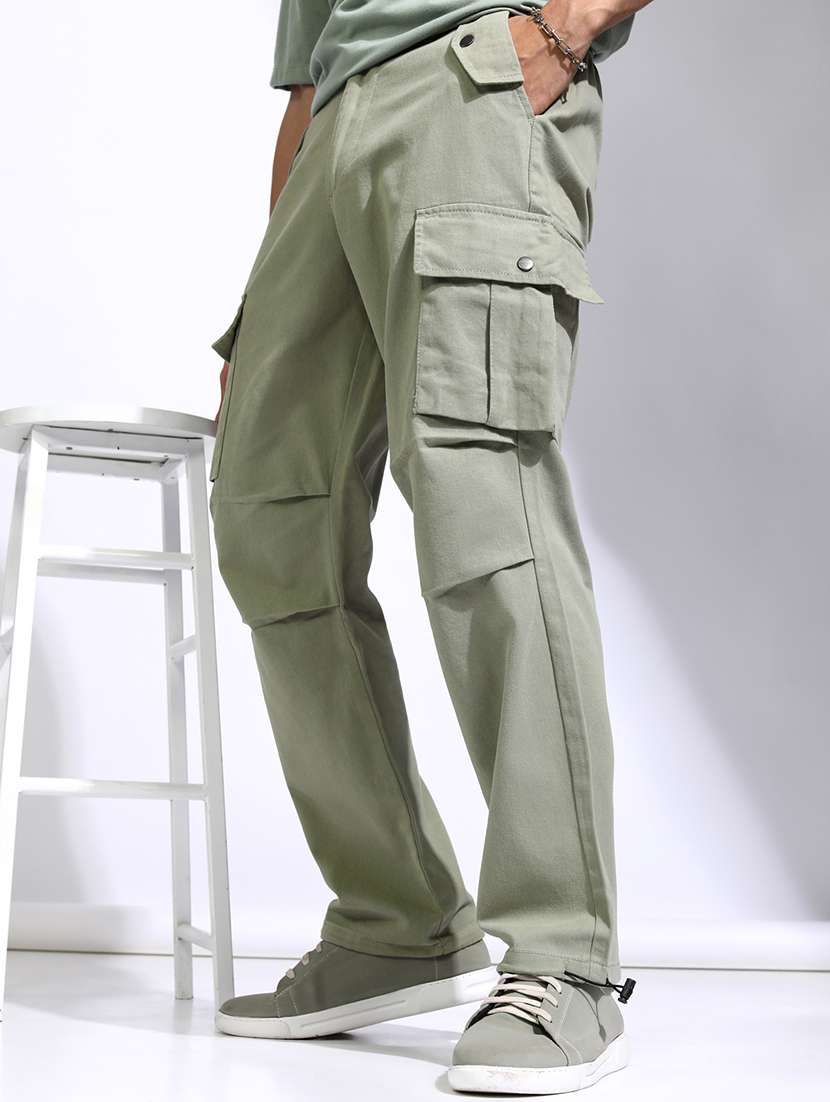 men cotton pleated casual trouser - 22462747 -  Standard Image - 1