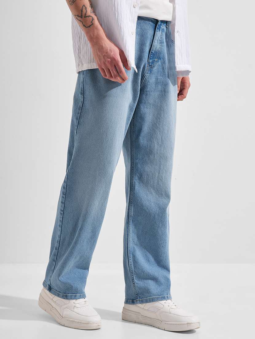 men washed mid rise full length relaxed fit jeans - 22462751 -  Standard Image - 1