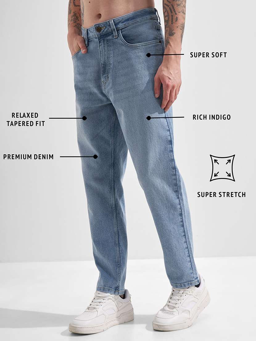 men washed mid rise full length tapered jeans - 22462754 -  Standard Image - 4