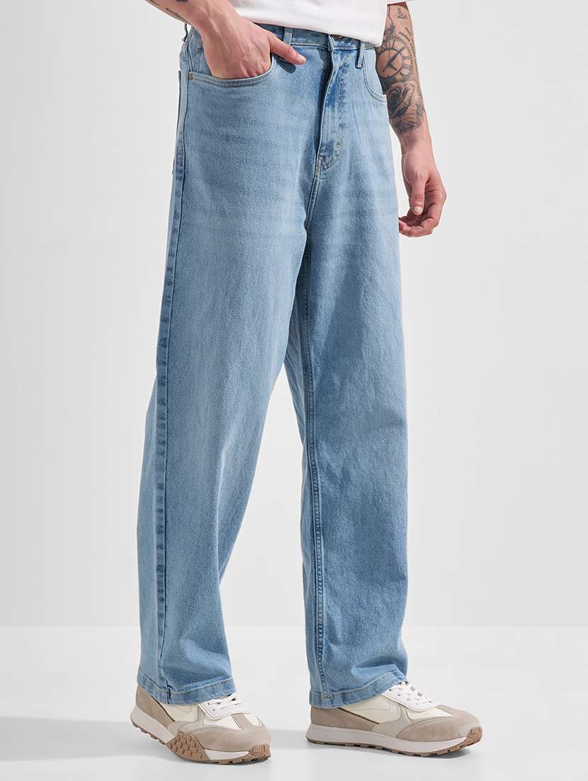 men washed mid rise full length relaxed fit jeans - 22462755 -  Standard Image - 1