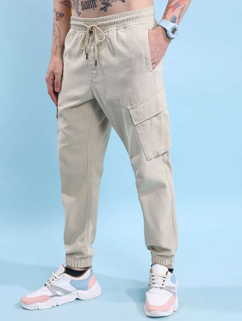men polyester pleated casual trouser - 22462771 -  Standard Image - 1