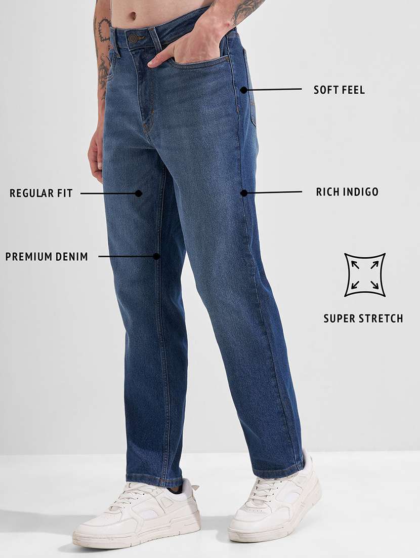 men blue cotton jean - 22462772 -  Standard Image - 4