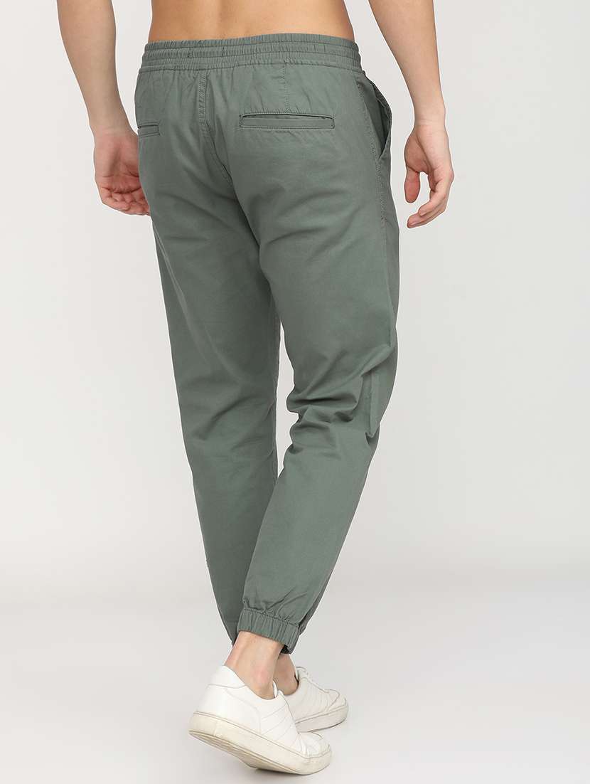 men green cotton pleated casual trouser - 22462790 -  Standard Image - 4