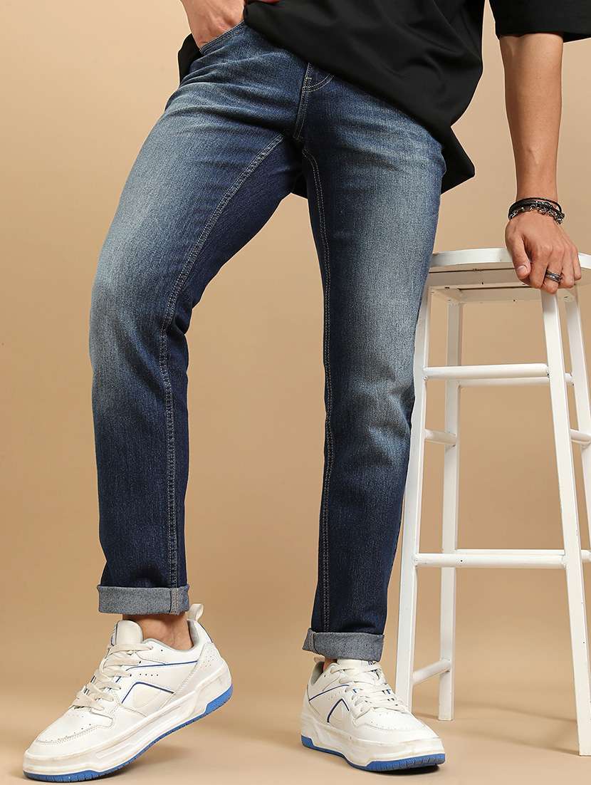 men blue cotton jean