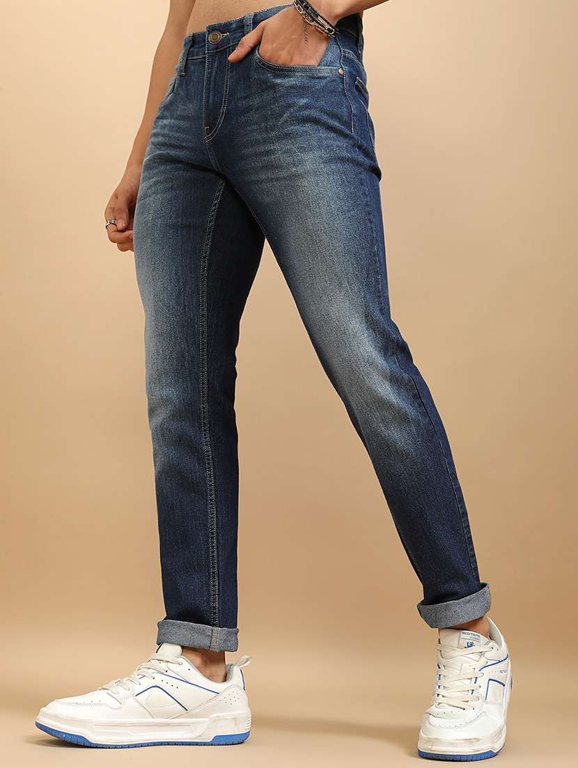 men blue cotton jean - 22462831 -  Standard Image - 1