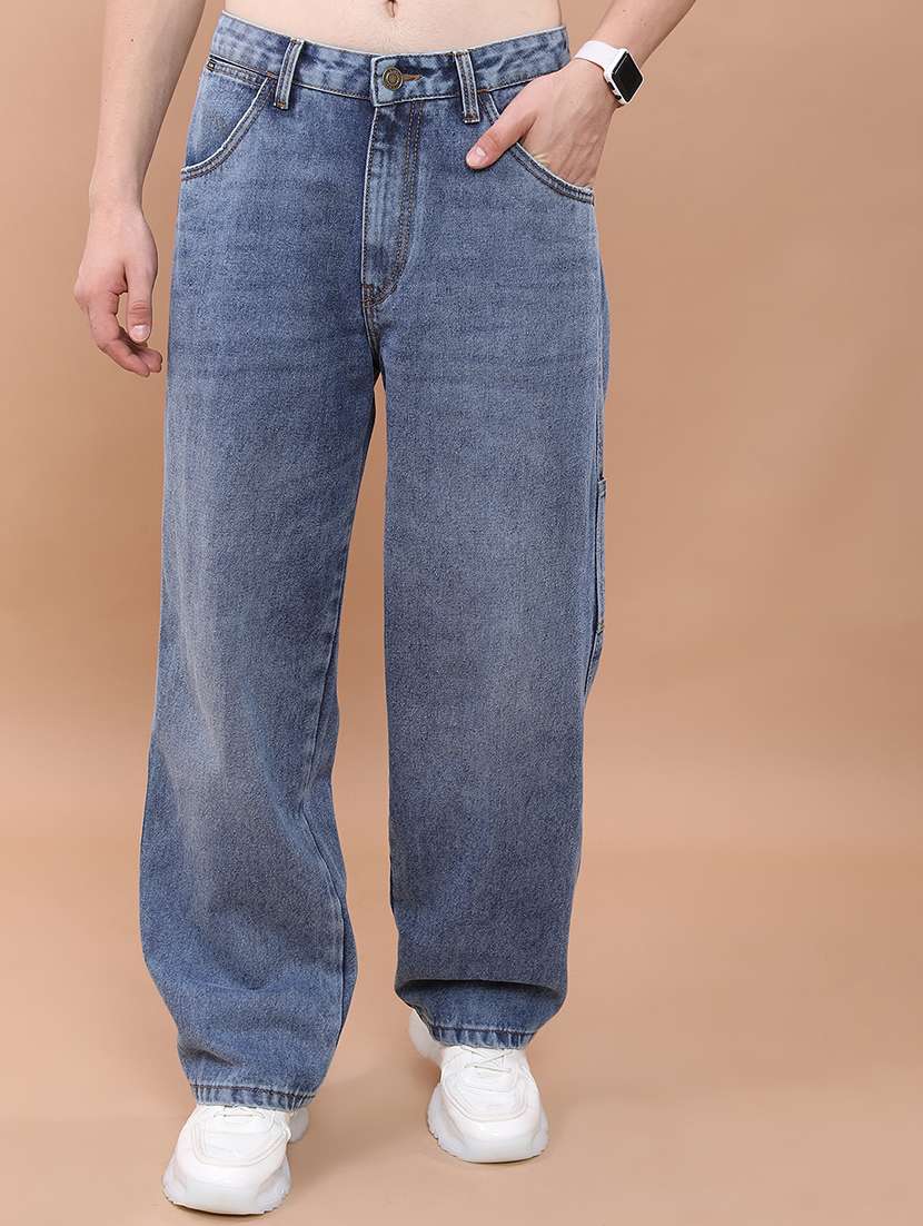 men blue cotton jean
