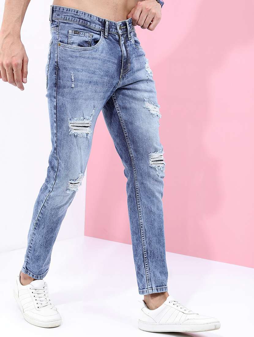 men blue cotton jean - 22462912 -  Standard Image - 1