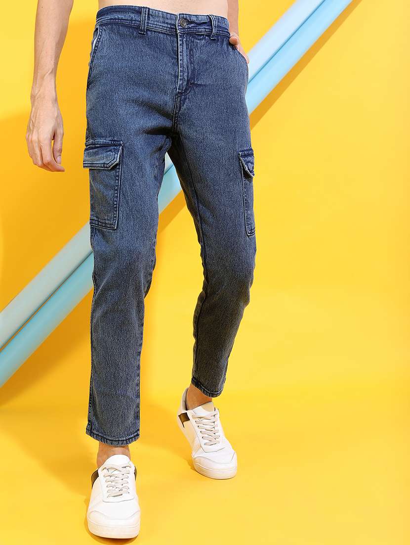 men blue cotton jean