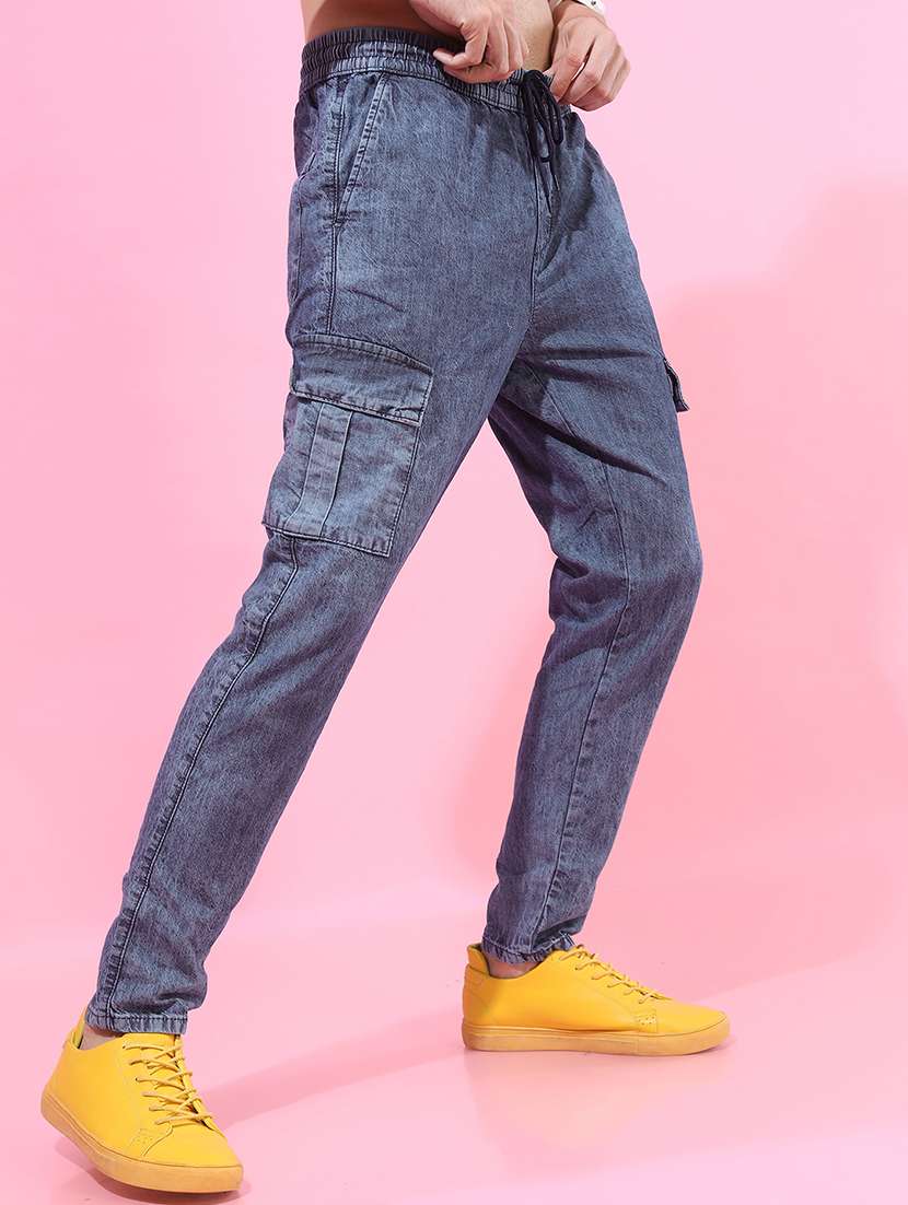 men blue cotton jean - 22462922 -  Standard Image - 1
