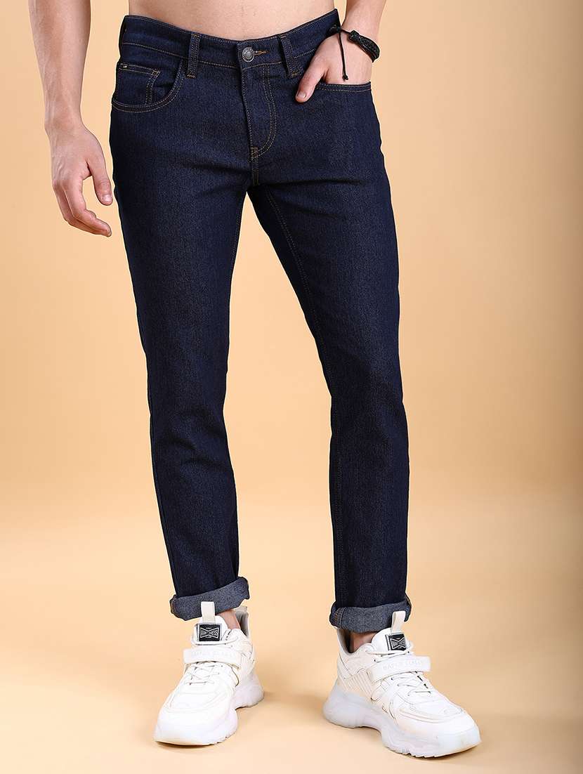 men blue cotton jean