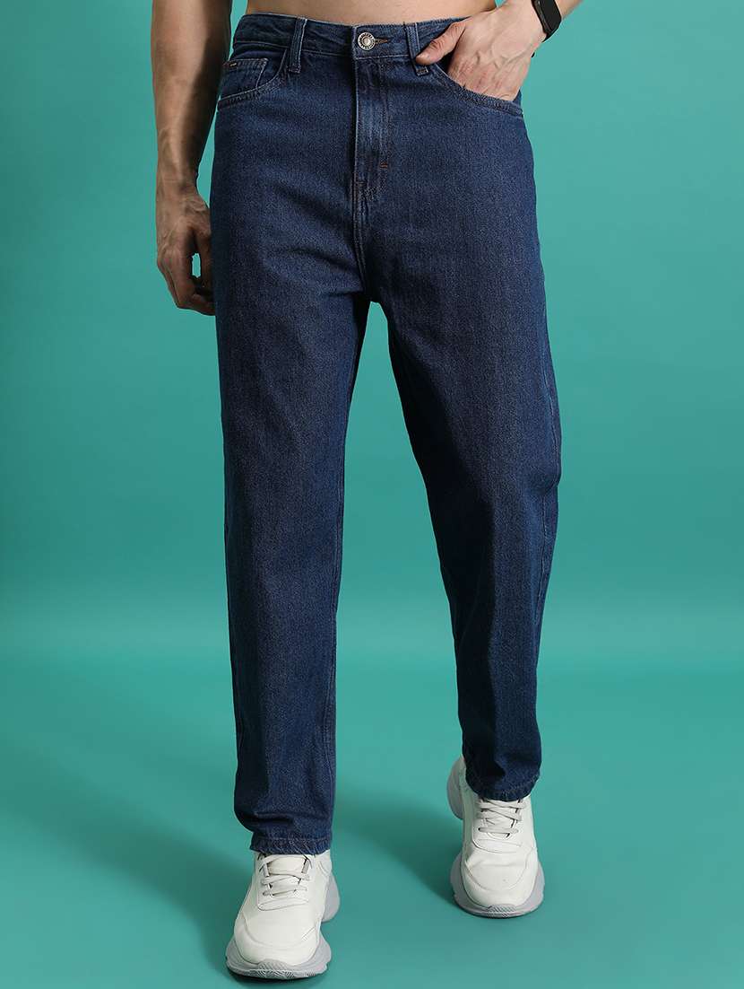 men blue cotton jean