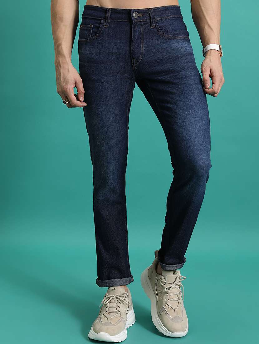 men blue cotton jean