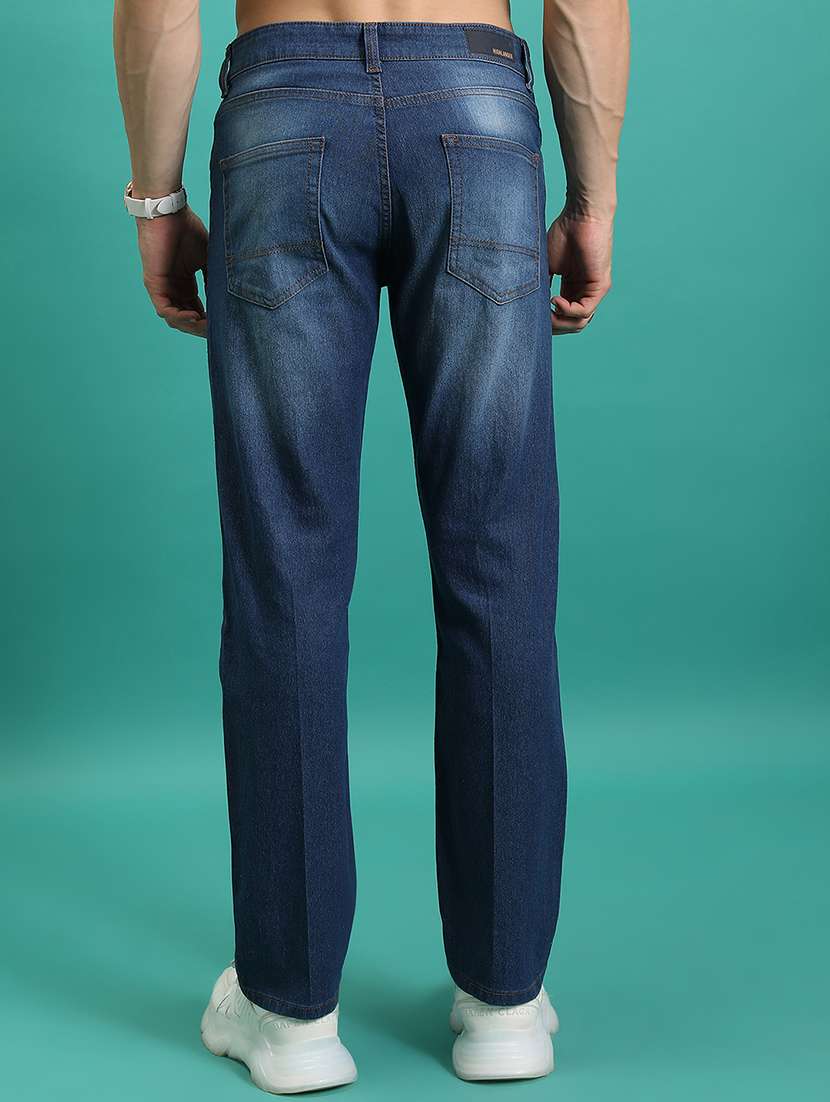 men solid  blue cotton jean - 22462949 -  Standard Image - 4