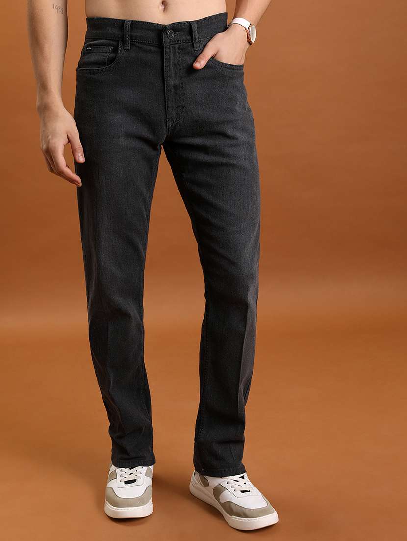 men grey cotton jean