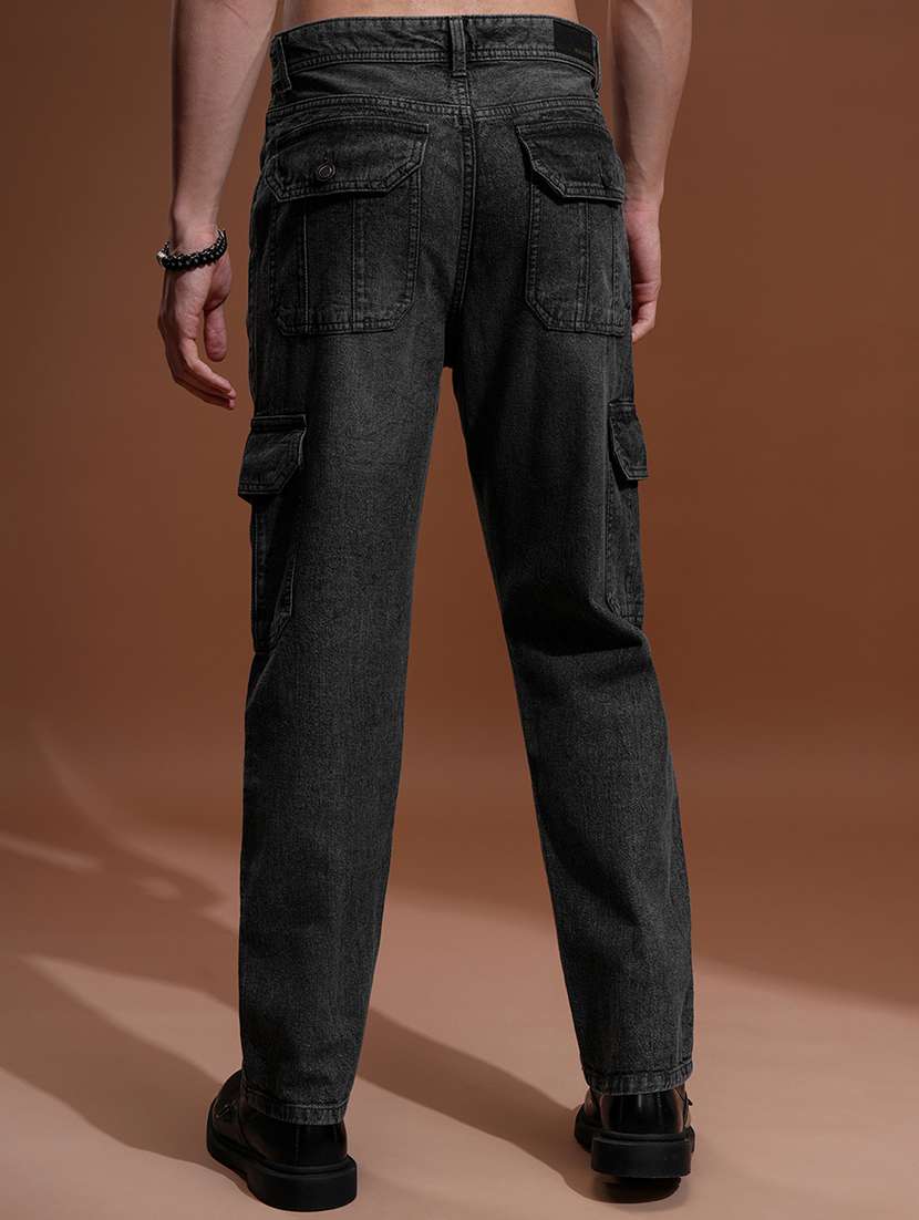 men solid  grey cotton jean - 22462965 -  Standard Image - 4