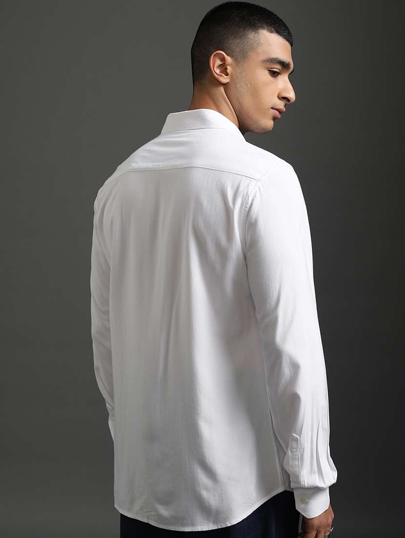 men solid long sleeve regular fit casual shirt - 22462971 -  Standard Image - 4