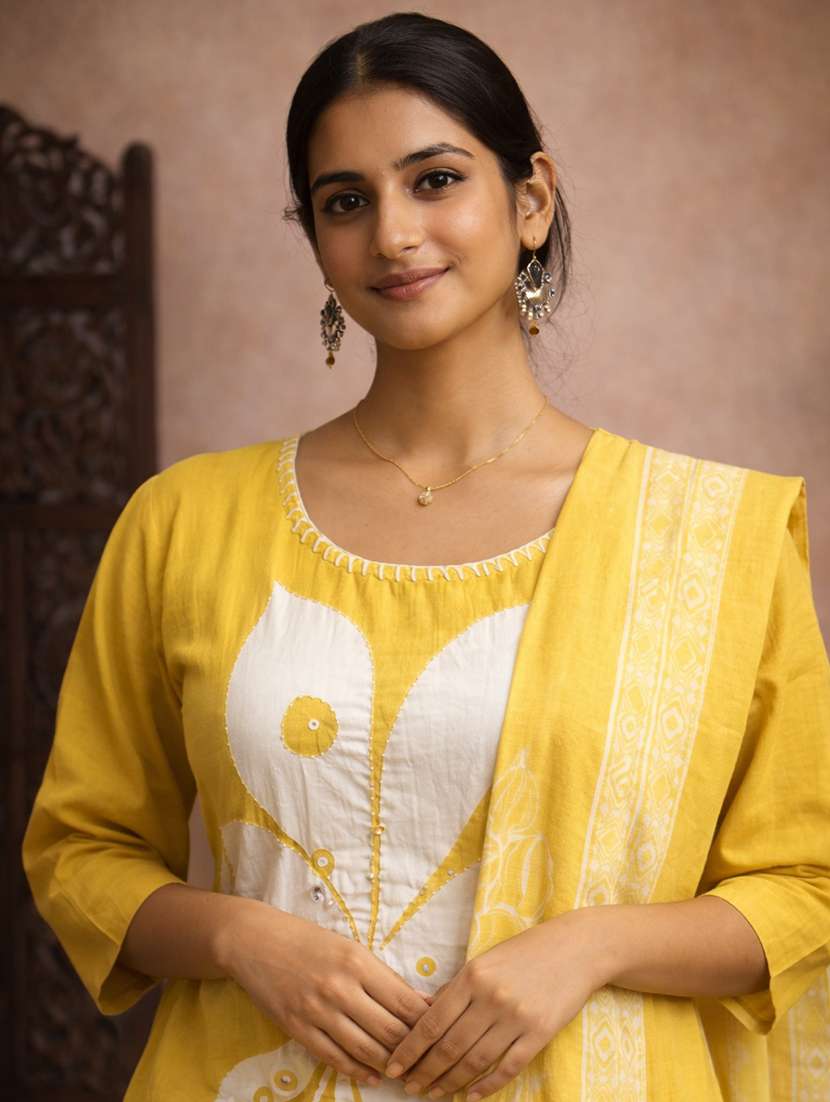 women olive cotton straight ethnic dress - 22463197 -  Standard Image - 1