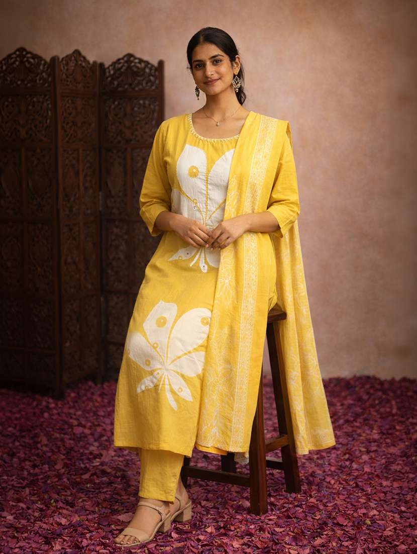 women olive cotton straight ethnic dress - 22463197 -  Standard Image - 4