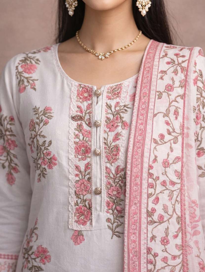 women white cotton straight ethnic dress - 22463209 -  Standard Image - 1
