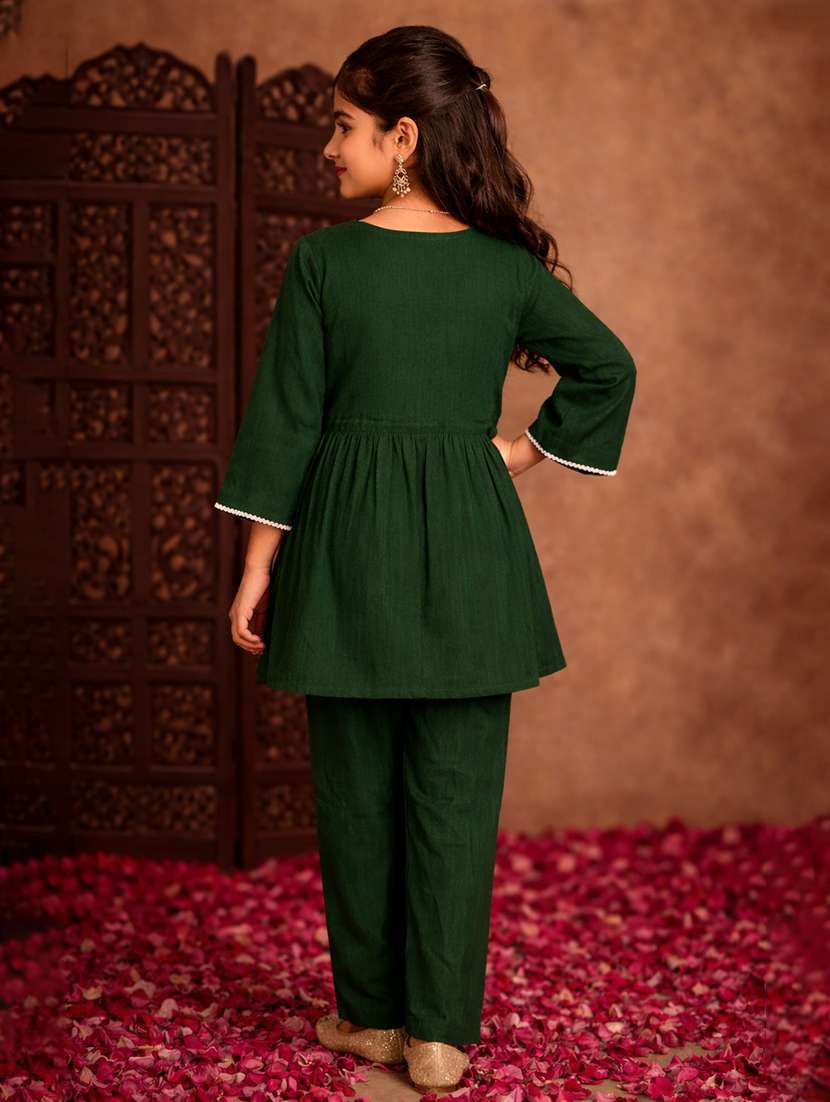 Girls Green Cotton Blend Top & Trouser Co-ord Set - 22463230 -  Standard Image - 4