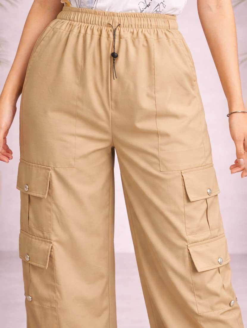 women beige polyester cargo - 22463244 -  Standard Image - 1