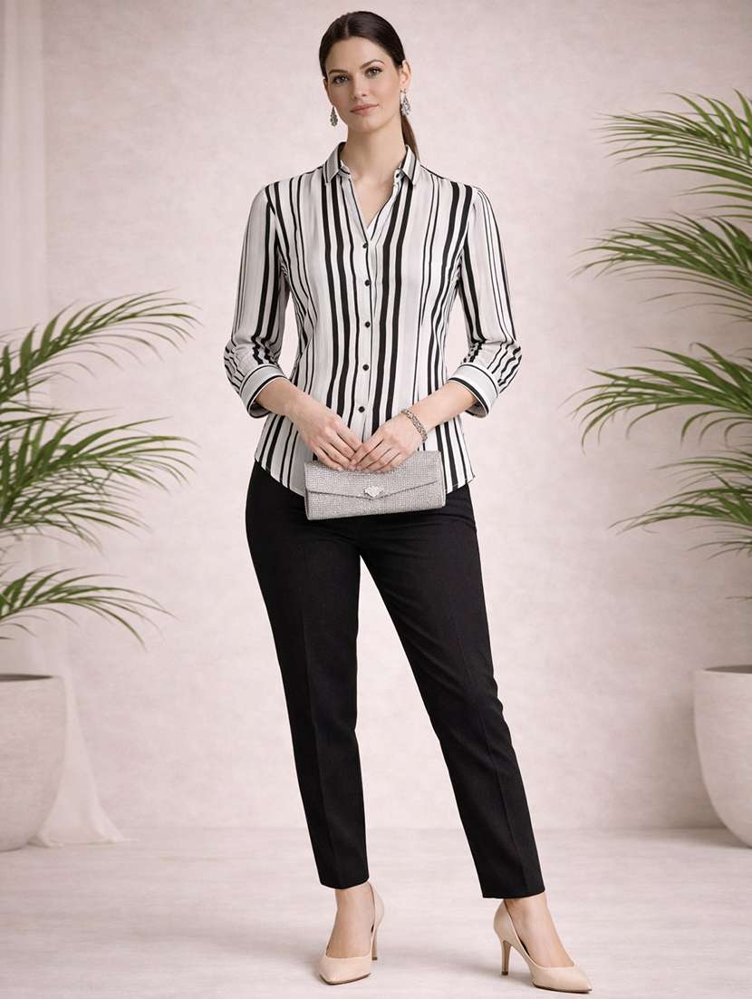 white polyester regular shirt - 22463258 -  Standard Image - 4