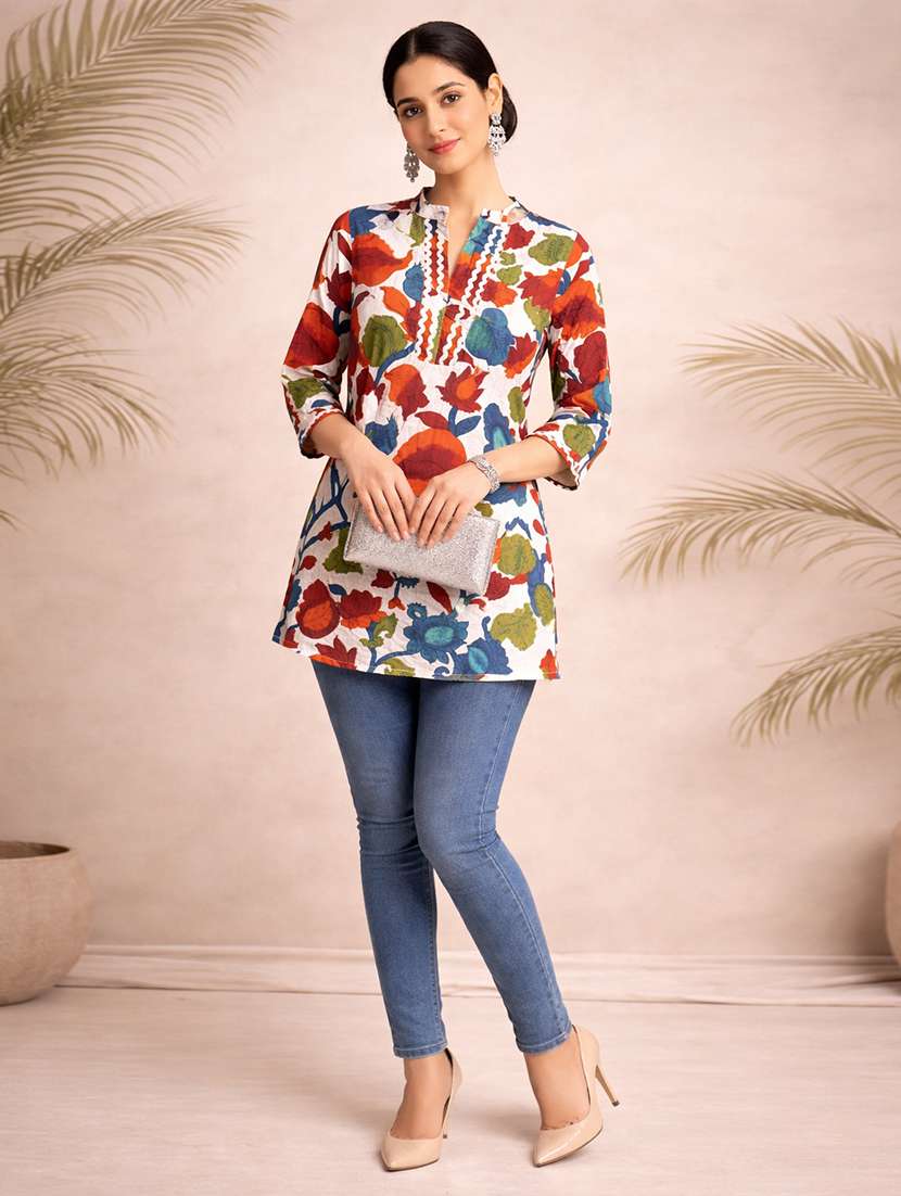 women multi colored cotton regular top - 22463262 -  Standard Image - 4