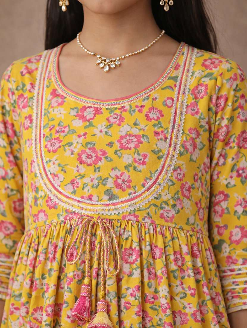 girl cotton kurta sharara set suit set - 22463279 -  Standard Image - 1