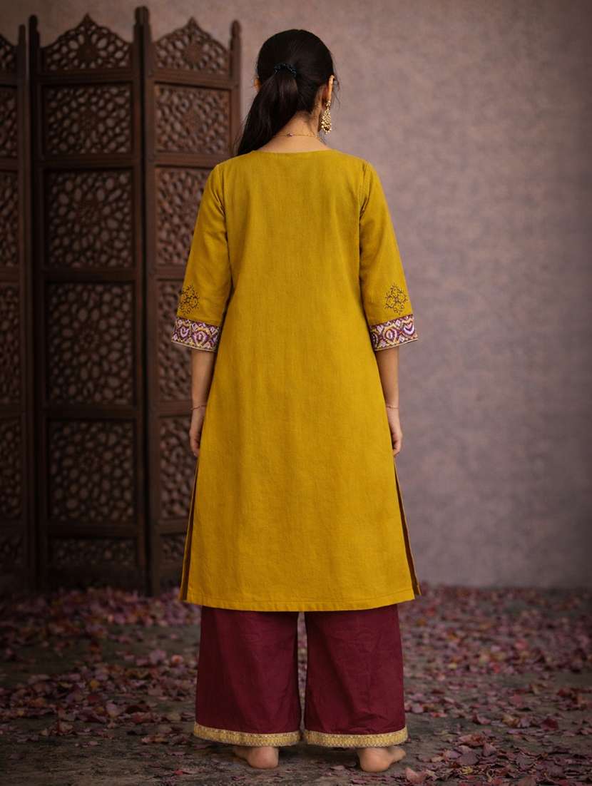 girl cotton straight kurti - 22463294 -  Standard Image - 4