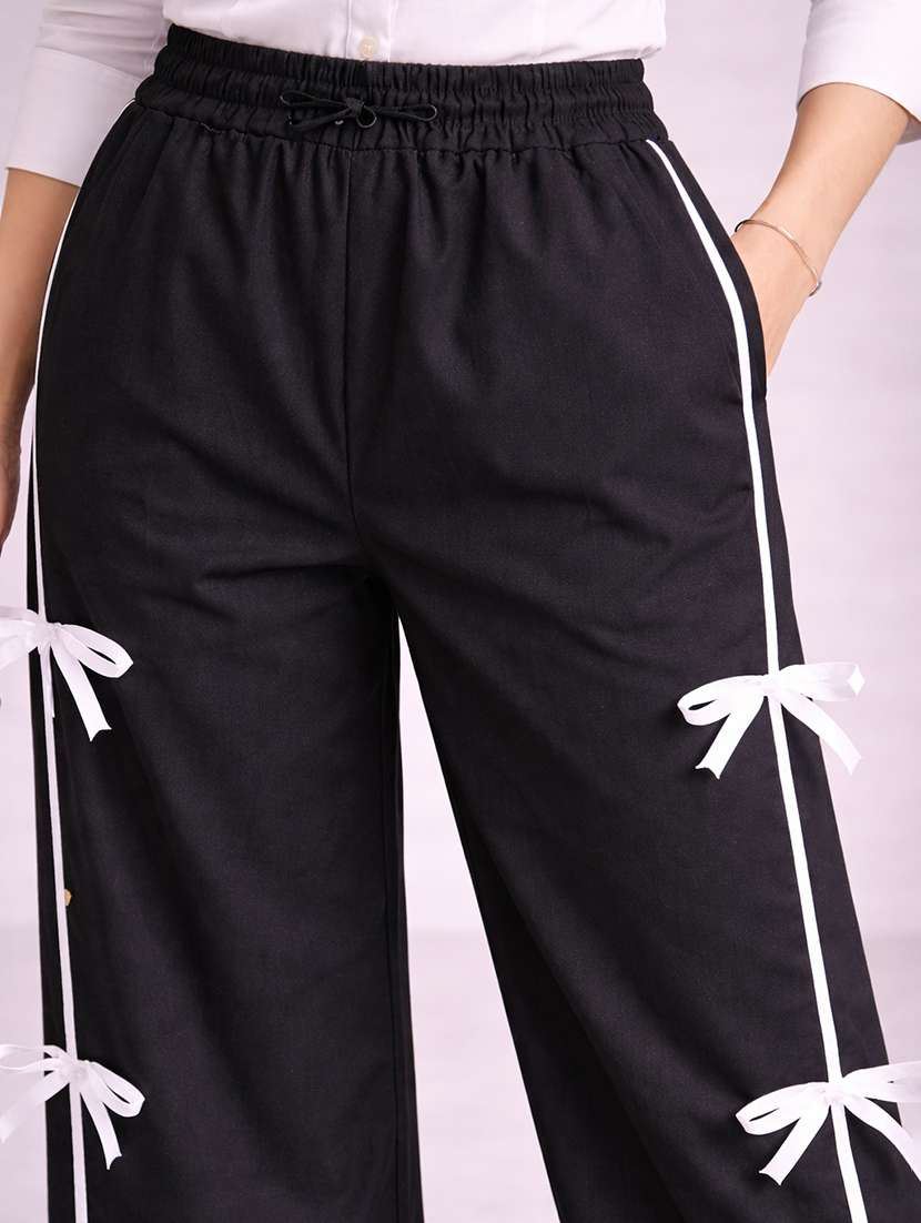 women black polyester regular track pant - 22463320 -  Standard Image - 1