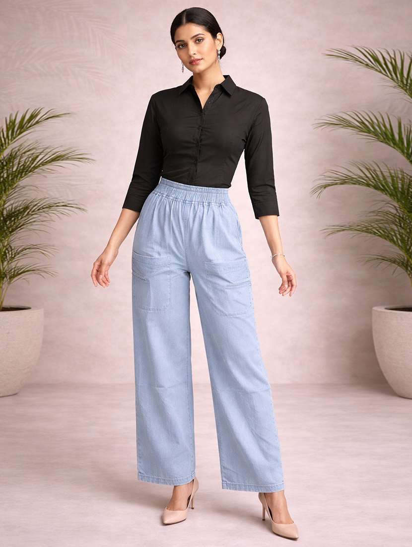 women light blue denim jean - 22463388 -  Standard Image - 4