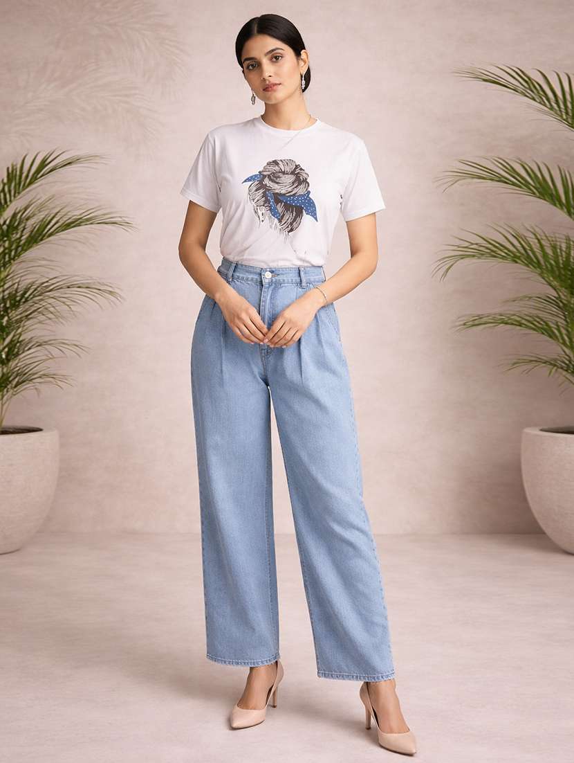 women light blue denim jean - 22463390 -  Standard Image - 4