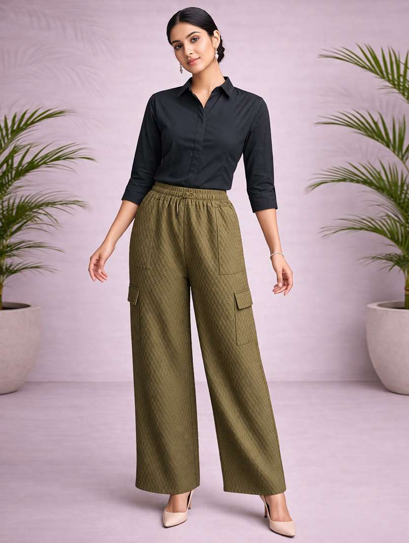 women olive nylon cargo - 22463413 -  Standard Image - 4