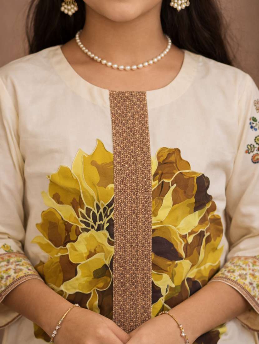 girls lime rayon kurta palazzo set suit set - 22463421 -  Standard Image - 1